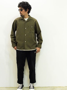 「アイテム（シャツ/ブラウス、ピンク系）」を使った、nakajiさん（メンズ・168cm）の春コーディネート