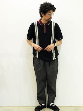 「MANEBU（マネブ）のアイテム（シューズ）」を使った、nakajiさん（メンズ・168cm）の春コーディネート
