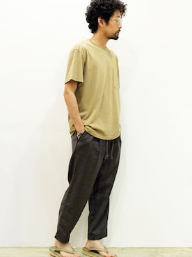 「THE FABRICのアイテム」を使った、nakajiさん（メンズ・168cm）の夏コーディネート