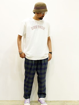 「THE FABRICのアイテム」を使った、nakajiさん（メンズ・168cm）の夏コーディネート