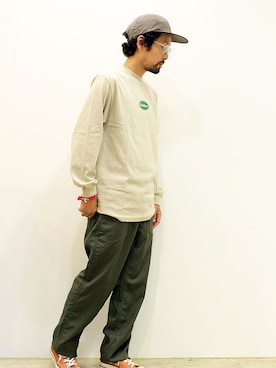 「NECESSARY or UNNECESSARY（ネセサリーオアアンネセサリー）のアイテム（パンツ）」を使った、nakajiさん（メンズ・168cm）の秋コーディネート