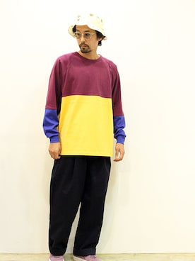 「アイテム（シューズ、パープル系）」を使った、nakajiさん（メンズ・168cm）の秋コーディネート