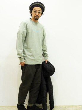 「NECESSARY or UNNECESSARY（ネセサリーオアアンネセサリー）のアイテム（ジャケット/アウター）」を使った、nakajiさん（メンズ・168cm）の秋コーディネート