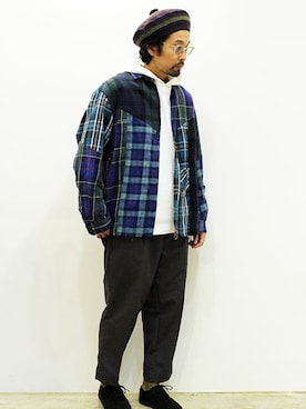 「MANEBU（マネブ）のアイテム（モカシン/デッキシューズ）」を使った、nakajiさん（メンズ・168cm）の秋コーディネート