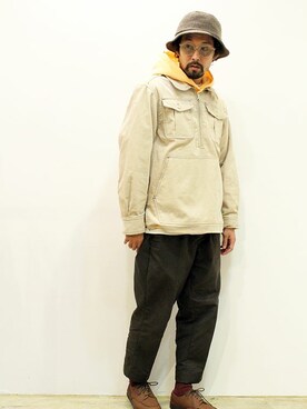 「MANEBU（マネブ）のアイテム（モカシン/デッキシューズ）」を使った、nakajiさん（メンズ・168cm）の秋コーディネート