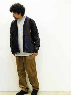 「MANEBU（マネブ）のアイテム（モカシン/デッキシューズ）」を使った、nakajiさん（メンズ・168cm）の秋コーディネート
