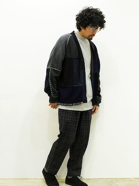 「MANEBU（マネブ）のアイテム（モカシン/デッキシューズ）」を使った、nakajiさん（メンズ・168cm）の秋コーディネート