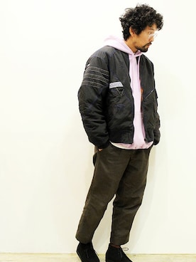 「MANEBU（マネブ）のアイテム（モカシン/デッキシューズ）」を使った、nakajiさん（メンズ・168cm）の秋コーディネート