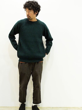 「MANEBU（マネブ）のアイテム（モカシン/デッキシューズ）」を使った、nakajiさん（メンズ・168cm）の秋コーディネート