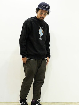 「THE UNION（ザユニオン）のアイテム」を使った、nakajiさん（メンズ・168cm）の冬コーディネート