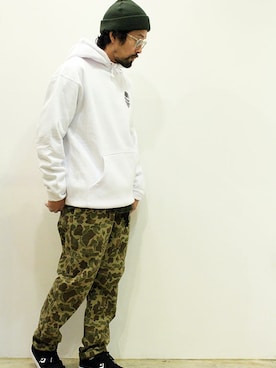 「COOCHUCAMP（クーチューキャンプ）のアイテム」を使った、nakajiさん（メンズ・168cm）の冬コーディネート