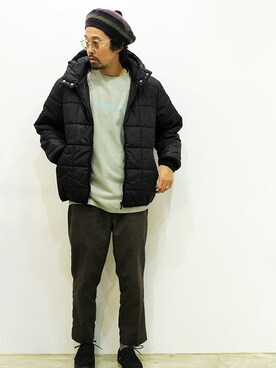 「MANEBU（マネブ）のアイテム（モカシン/デッキシューズ）」を使った、nakajiさん（メンズ・168cm）の冬コーディネート