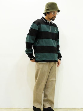 「MANEBU（マネブ）のアイテム（モカシン/デッキシューズ）」を使った、nakajiさん（メンズ・168cm）の冬コーディネート