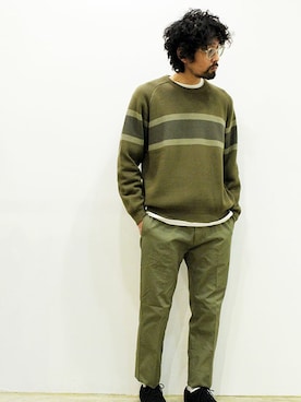 「MANEBU（マネブ）のアイテム（モカシン/デッキシューズ）」を使った、nakajiさん（メンズ・168cm）の冬コーディネート