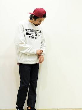 「NECESSARY or UNNECESSARY（ネセサリーオアアンネセサリー）のアイテム（パンツ）」を使った、nakajiさん（メンズ・168cm）の冬コーディネート