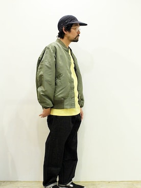 「アイテム（MA-1）」を使った、nakajiさん（メンズ・168cm）の春コーディネート