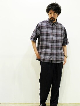 「MANEBU（マネブ）のアイテム（サンダル）」を使った、nakajiさん（メンズ・168cm）の夏コーディネート