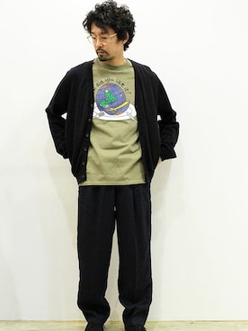「MANEBU（マネブ）のアイテム（モカシン/デッキシューズ）」を使った、nakajiさん（メンズ・168cm）の夏コーディネート