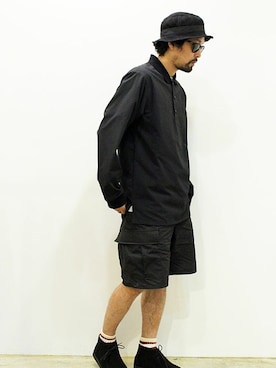 「MANEBU（マネブ）のアイテム（モカシン/デッキシューズ）」を使った、nakajiさん（メンズ・168cm）の夏コーディネート
