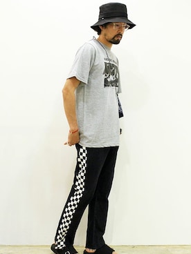 「MANEBU（マネブ）のアイテム（サンダル）」を使った、nakajiさん（メンズ・168cm）の夏コーディネート