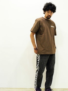 「アイテム（シューズ、パープル系）」を使った、nakajiさん（メンズ・168cm）の夏コーディネート