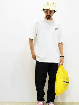 「NECESSARY or UNNECESSARY（ネセサリーオアアンネセサリー）のアイテム（パンツ）」を使った、nakajiさん（メンズ・168cm）の夏コーディネート