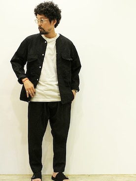 「MANEBU（マネブ）のアイテム（サンダル）」を使った、nakajiさん（メンズ・168cm）の夏コーディネート