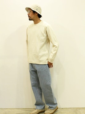 「MANEBU（マネブ）のアイテム（モカシン/デッキシューズ）」を使った、nakajiさん（メンズ・168cm）の秋コーディネート