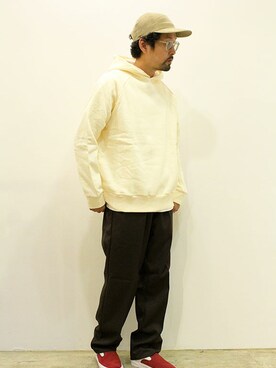「NECESSARY or UNNECESSARY（ネセサリーオアアンネセサリー）のアイテム（パンツ）」を使った、nakajiさん（メンズ・168cm）の秋コーディネート