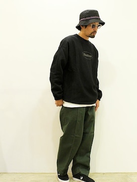 「NECESSARY or UNNECESSARY（ネセサリーオアアンネセサリー）のアイテム（パンツ）」を使った、nakajiさん（メンズ・168cm）の秋コーディネート