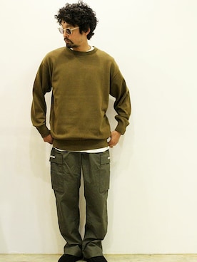 「MANEBU（マネブ）のアイテム（モカシン/デッキシューズ）」を使った、nakajiさん（メンズ・168cm）の秋コーディネート