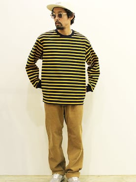 「NECESSARY or UNNECESSARY（ネセサリーオアアンネセサリー）のアイテム（パンツ）」を使った、nakajiさん（メンズ・168cm）の秋コーディネート