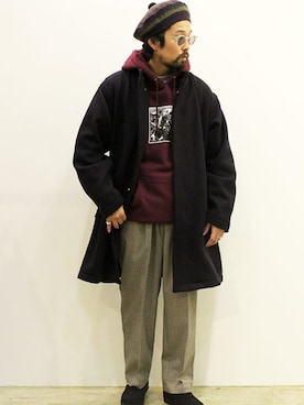 「MANEBU（マネブ）のアイテム」を使った、nakajiさん（メンズ・168cm）の秋コーディネート