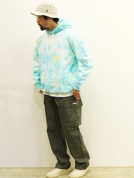 「アイテム（モカシン/デッキシューズ、ホワイト系）」を使った、nakajiさん（メンズ・168cm）の冬コーディネート