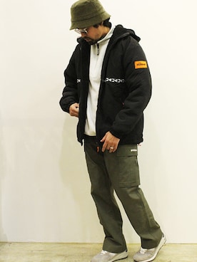 「オトナカジュアル」｜「アイテム（ナイロンジャケット）」を使った、nakajiさん（メンズ・168cm）の冬コーディネート