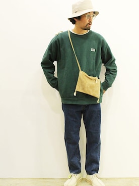 「clarks」｜「アイテム（スウェット）」を使った、nakajiさん（メンズ・168cm）の冬コーディネート