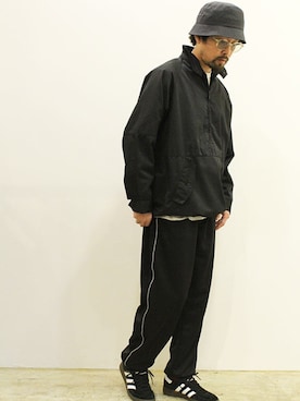 「NECESSARY or UNNECESSARY（ネセサリーオアアンネセサリー）のアイテム（ジャケット/アウター）」を使った、nakajiさん（メンズ・168cm）の春コーディネート