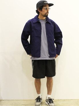 「NECESSARY or UNNECESSARY（ネセサリーオアアンネセサリー）のアイテム（ジャケット/アウター）」を使った、nakajiさん（メンズ・168cm）の春コーディネート