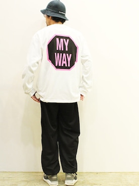 「one way（ワンウェイ）のアイテム（トップス）」を使った、nakajiさん（メンズ・168cm）の春コーディネート