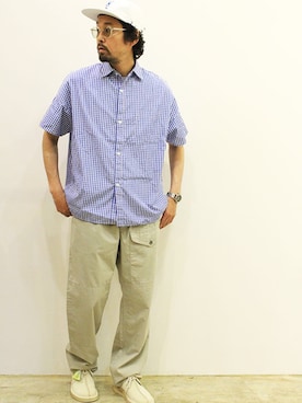 「アイテム（モカシン/デッキシューズ、ホワイト系）」を使った、nakajiさん（メンズ・168cm）の春コーディネート