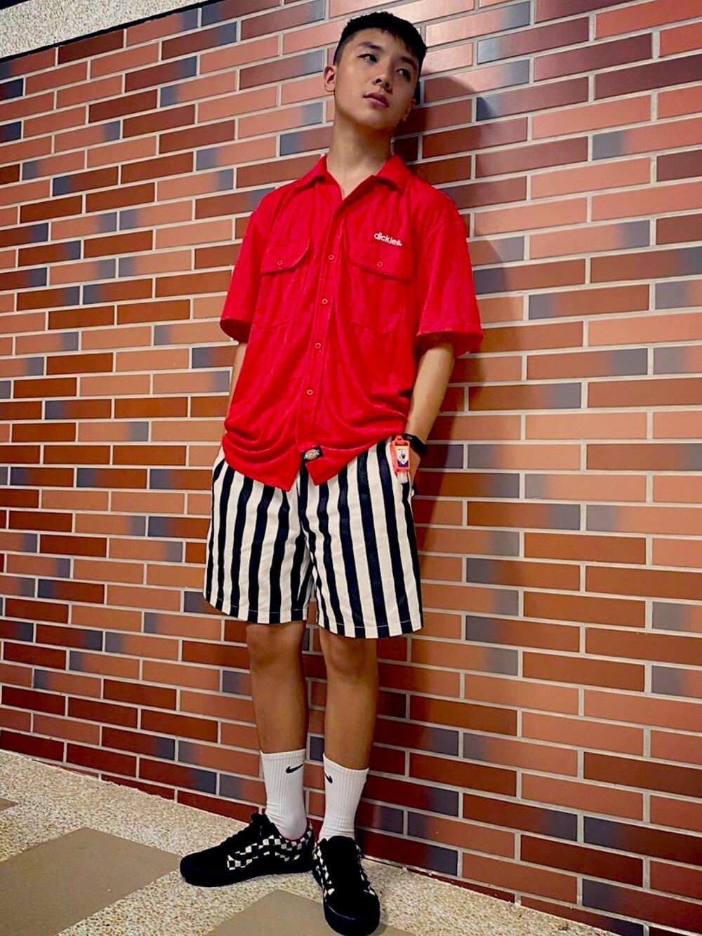 「VINTAGE」｜「COOKMANのアイテム（アンダーウェア、ブラック系）」を使った、Justin Wuさん（メンズ・170cm）の秋コーディネートの1枚目の写真