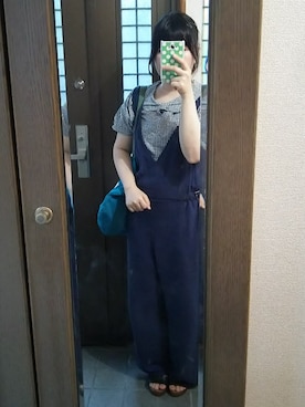 「PAR ICI」｜「アイテム（オールインワン・サロペット）」を使った、ふーじさん（レディース・157cm）の夏コーディネート