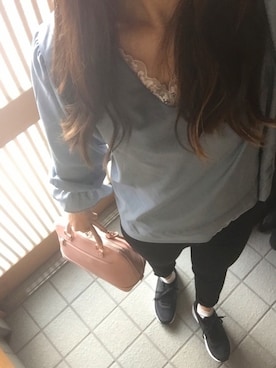 「WORKS（ワークス）のアイテム（パンツ）」を使った、えりんぎさん（レディース・160cm）の冬コーディネート