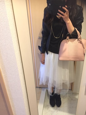「MARC JACOBS（マークジェイコブス）のアイテム（ピアス（両耳用））」を使った、えりんぎさん（レディース・160cm・20代）の春コーディネート