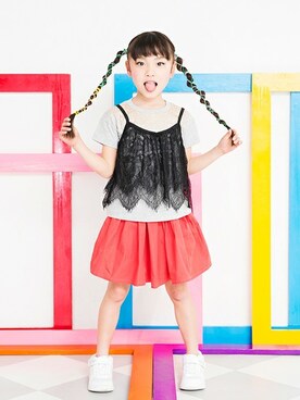 「RADCHAP（ラッドチャップ）のアイテム（キャミソール）」を使った、BRANSHESさん（キッズ・107cm）の春コーディネート