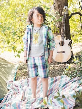 「RADCHAP（ラッドチャップ）のアイテム（ジャケット/アウター）」を使った、BRANSHESさん（キッズ・114cm）の春コーディネート