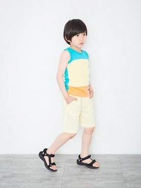「アイテム（タンクトップ）」を使った、BRANSHESさん（キッズ・114cm）の夏コーディネート