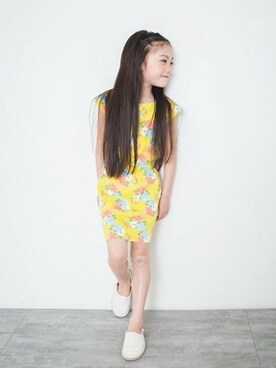 「RADCHAP（ラッドチャップ）のアイテム（ワンピース）」を使った、BRANSHESさん（キッズ・114cm）の夏コーディネート
