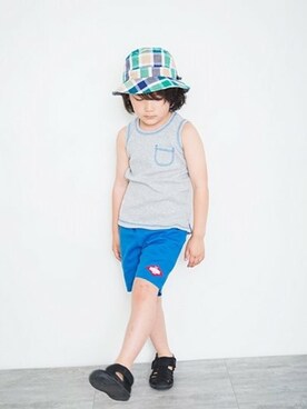 「RADCHAP（ラッドチャップ）のアイテム（タンクトップ）」を使った、BRANSHESさん（キッズ・114cm）の夏コーディネート