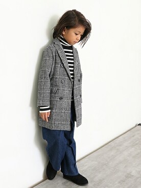 「BRANSHES（ブランシェス）のアイテム（チェスターコート）」を使った、BRANSHESさん（キッズ・112cm）の秋コーディネート